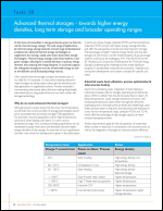Advanced thermal storages - towards higher energy densities, long term storage and broader operating ranges