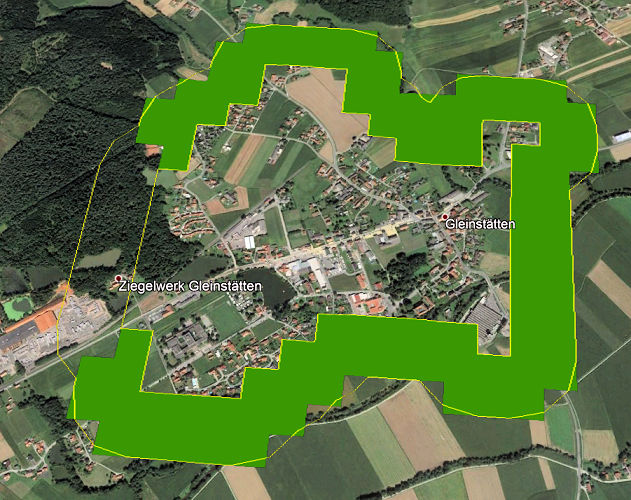 Google Maps of SDH Potential areas around Gleinstatten